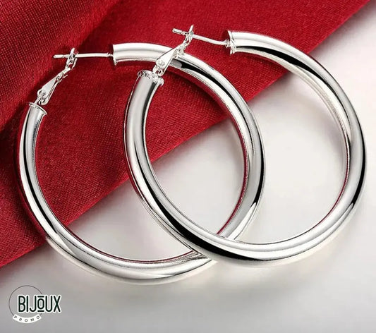 Boucles d'oreilles créoles épaisses de 5 cm de diamètre
